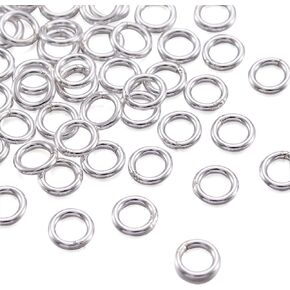 Pandahall 50pcs 925 Sterling Silver Soldered Closed Loop Jump Rings Round Jump Rings Wire Connector for Jewelry Making Keychains Charm 4x0.7mm
