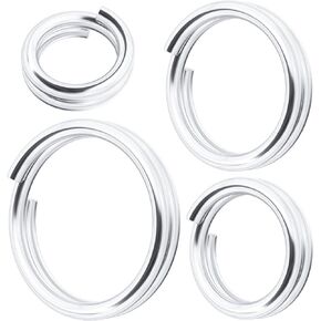 4/5/6/8mm Split Jump Ring, 925 Sterling Silver Small Key Rings Clasp, Metal Bracelet Necklace Open Connector Charm for Wedding Prom Valentines Jewelry Findings