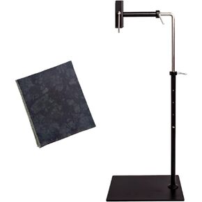 Embroidery Hoop Stand Black Cross Stitch Bundle - Lowery Jet Cross Stitch Floor Hands Free Workstand with Black Hand Dyed Aida 16 Count Cross Stitch Fabric by VolcanoStitching