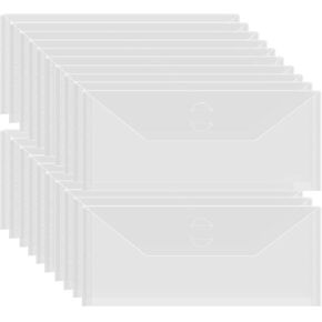 Briartw 20 Pcs 3.9x9.4" Slimline Storage Envelopes, Resealable Plastic Envelopes Pockets for Cutting Dies Stencil Crafts Organizer Holder,Clear Storage Bag for Clear Stamp,Die Cuts,scrapbook Paper