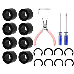 Rubber Roller Replacement for Cricut Accessories Retaining Rings, Complete Repair Tools Parts Kits w/8× Rubber Roller, 8× Clip Rings, 1×Pliers, 3×Screwdriver Compatible with Cricut Maker/Maker 3 Only