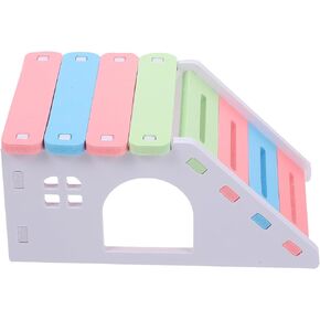 LOGOFUN Hamster Wooden House Hamster Wood Hideout with Climbing Ladder Guinea Pig Wood House Small Animal Toys for Pet Supplies