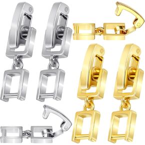 4pcs Necklace Bracelet Extenders, Foldover Watch Band Extension Clasp, Copper Extension Jewelry Clasps for Jewelry Making- Silver & Gold
