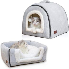 Cat Bed for Indoor Cats,Foldable cat cave,Anti-Slip & Water-Resistant Bottom,cat Houses for Indoor Cats or Small Dogs,Kitten Tent,Rabbit Bed,cat beds & Furniture