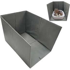 Cat Litter Box Enclosure Splash Guard Large Foldable Removable Mat, Tall for Litter Contained High Side Out Litter Box Keeping Litter Off Floor Easy Clean (24 * 16.9 * 16.5 inch)
