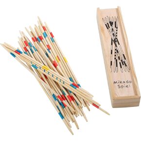 Pack Pick Up Sticks, Wooden Pick Up Sticks with Lid, Classic Pick up Sticks Game for Kids, Funny Family Game