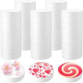 48 Pcs Foam Circles for Crafts, 4 Inch Round Styrofoam Circles Discs Block for DIY Friendship Bracelets Blank Cakes Valentine Day Wedding Holiday Crafts Making Supplies