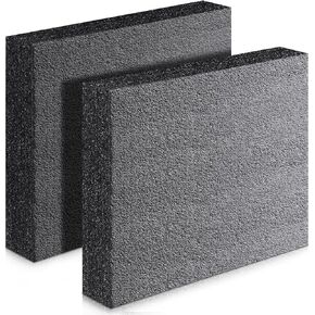 2 Pcs Polyurethane Foam Sheet 12 x 10 x 2.125 inch High Density Foam Black Foam Board Insert Cuttable Packing Foam for Cases, Packing Foam Pads for Toolbox Camera Storage and Crafts (Black)