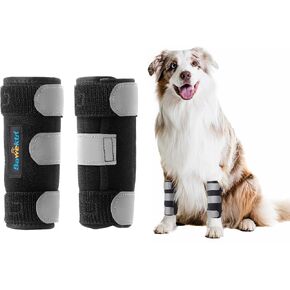 Dog Wrist Brace Compression Carpus Wraps with lateral Metal splints, Provide More Support for Canine Front Leg, Help with Cruciate Ligament, Wound Healing and Loss of Stability from Arthritis