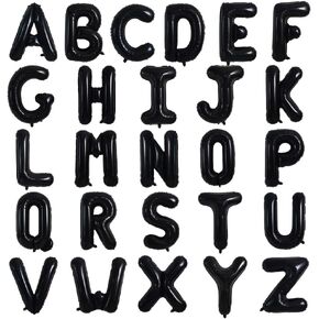 TONIFUL 52 Pieces 16 Inch Black Letter A-Z Balloons,Custom Phrase Mylar Foil Alphabet Letter DIY Personalized Phrase Banner for Birthday Anniversary Celebration Graduation Party Supplies Decoration