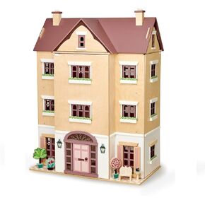 Tender Leaf Toys Fantail Hall – Giant Four Story Wooden Doll House – Magnificent Multi Level Playhouse – Develops Role Play and Imaginative Skills – Ages 3+ Years