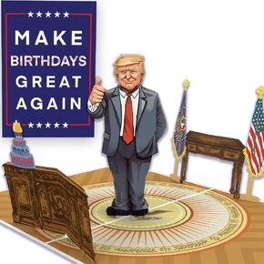 Donald Trump Birthday Card | Pop Up Card with 3D Trumps Real Voice in Oval Office Says Happy Birthday Cards for Men | Light Up, Make Birthdays Great Again Interactive Card for Dad, Husband, Women