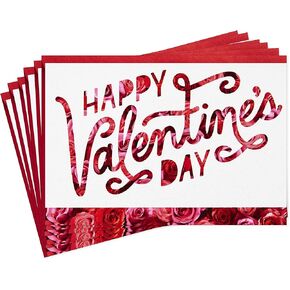 Hallmark Pack of Valentines Day Cards, Roses (6 Valentine's Day Cards with Envelopes)