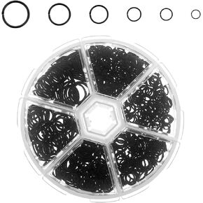 600 Pcs Black Jump Rings for Jewelry Making and Necklace Repair Assorted Sizes,4/5/6/8/9/10mm Connector Rings, Chainmail Rings for Earring Bracelet Jewelry Keychain DIY Craft Making(Black)