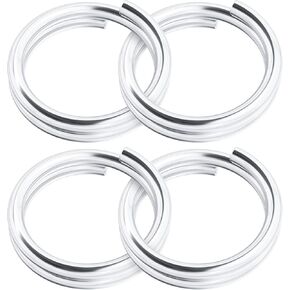 6mm 925 Sterling Silver Split Jump Ring, 4 Pcs Open Connector Small Key Rings, Bracelet Necklace Charm for Jewelry Findings