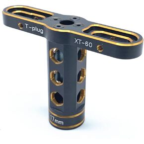 KingVal Aluminum 17mm Wheel Hex Nut Driver Wrench Socket Tool for 1/8 RC Car Truck Truggy (Black-Gold)