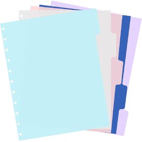 5 Tab DiscBound Dividers, 11 Disc Planner Dividers, Note Taking System Discbound Tab Dividers, Plastic Binder Dividers, Multicolor Dividers Planner Accessories for Office, School