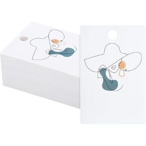 joycraft 100Pcs Earring Cards, 2.36"x3.54" White Earring Display Cards, Aesthetic Lady Earring Hanging Cards Set, Personalized Jewelry Cards for Selling, Retail, DIY Ear Studs Display Supplies