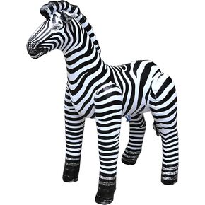 Jet Creations 32" Tall Inflatable Zebra Toy, Realistic Animal Figure for Africa Safari Party Decoration, Pool, Birthday, Wildlife Photo Prop, 1 pc