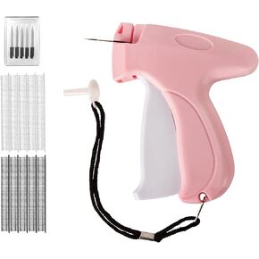 Stitch Gun Quick Clothing Fixer - Tagging Gun for Clothing Micro Stitch-Mini Stitch Gun for Clothing- Includes-6 Needle, Micro Fasteners 2000(1000 White & 1000 Black) Quick Sewing Gun (Pink/White)