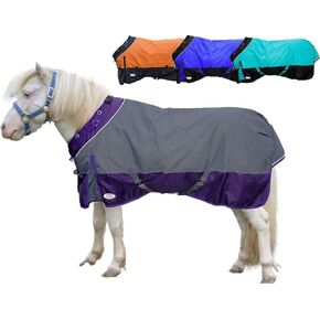 Derby Originals Nordic Tough 1200D Ripstop Waterproof Reflective Winter Mini Horse and Pony Turnout Blanket 300g Heavy Weight (Charcoal, 48")