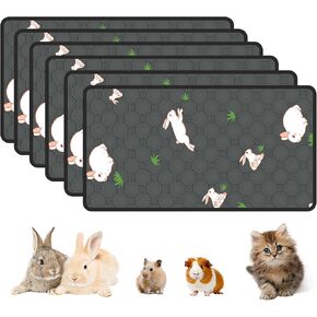 2-Pack Guinea Pig Cage Liner, 16in x 30in Fast Absorption Washable Bedding Pee Pads for Dogs Puppy Rabbit Small Animal Cage Mat, Leakproof & Non-Slip