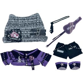 niannyyhouse 20cm Plush Doll Clothes Hat Jacket Pants Tie Shoes Accessories Purple Outfit 8in Plush Toy Dress Up