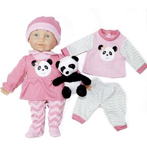 Uneeda Baby First Born Doll & Plush Panda Bear Doll Set