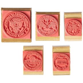 READY 2 LEARN Coin Stamps - Tails - Set of 5 - Wooden Stamps for Currency, Math and DIY Activities - Use for Flashcards, Worksheets, Cards, Albums and Scrapbooks