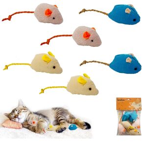 Cat Mice Toy 6-Pack Plush -Filled Mice Toys for Indoor Cats - Realistic Design