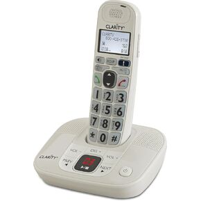 Clarity Phone D712 ، Dect 6.0 Landlay Landline Phone مع جهاز الرد على الآلة ، هاتف كبير مضخمة ، دفعة الصوت 30 ديسيبل ، ABOL Aid Aid متوافقة