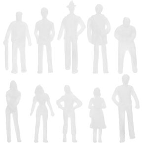 Healifty Scale Model People Mannequin Model Train Sets 50pcs Unpainted Figures Model Standing White Miniature People Figures 27mm Choo Choo Train Train Train Miniatures