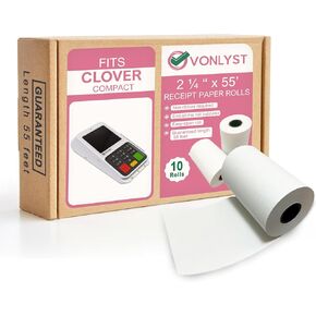 Compatible Clover Compact Countertop POS Thermal Receipt Paper 2 1/4 x 55 (10 rolls)