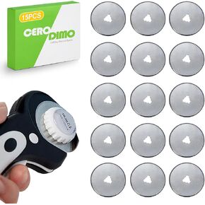 CeroDimo 15-Pack 45mm Rotary Cutter Blades, Replacement Blades for Quilting, Scrapbooking, Sewing, Arts and Crafts