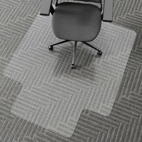 Amyracel Office Chair Mat for Low Pile Carpet, 53" x 45" Desk Chair Mat for Carpeted Floors, Clear Carpet Floor Protector Mat for Office Chair, Easy Glide Carpet Chair Mat with Extended Lip
