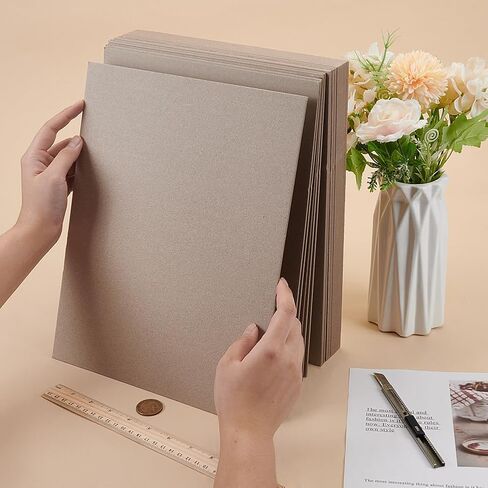 FINGERINSPIRE 24 Pcs Book Board 80PT 2mm Light Grey Binders Boards Thick Binders Board Chipboard Rectangle Kraft Papers Chip Sheets Bookbinding Supplies for Book Binding Materials Cover(12.5x10inch) in Saudi Arabia