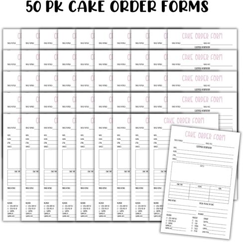 نموذج ترتيب الكيك 50pk 8.5x5.5 "تعليمات العناية بالمخابز ورقة تخزين العميل مكونات تسمية الملصقات in Saudi Arabia