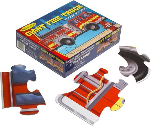 Melissa & Doug Giant F I R E Truck: 24PCS FLOOR PUZZLE BUNDLE مع 1 موضوع متوافق مع M&D SCRATCH PUN MINI-PAD (00436) in Saudi Arabia