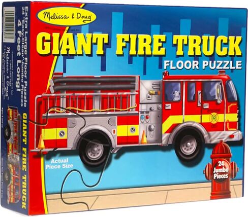 Melissa & Doug Giant F I R E Truck: 24PCS FLOOR PUZZLE BUNDLE مع 1 موضوع متوافق مع M&D SCRATCH PUN MINI-PAD (00436) in Saudi Arabia