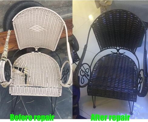 ECYC Ltd 196ft Rattan Repair Kit for Wicker Furniture, 8mm Wide Flat Synthetic Rattan Weaving Material Wicker Repair Supplies Plastic Rattan Repair Strips for Repair and Fixing Patio Furniture in Saudi Arabia