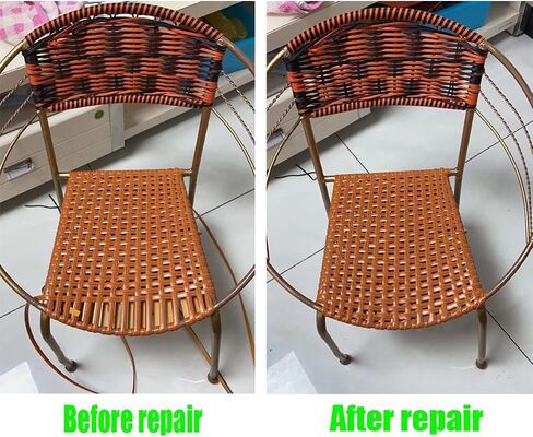 ECYC Ltd 196ft Rattan Repair Kit for Wicker Furniture, 8mm Wide Flat Synthetic Rattan Weaving Material Wicker Repair Supplies Plastic Rattan Repair Strips for Repair and Fixing Patio Furniture in Saudi Arabia
