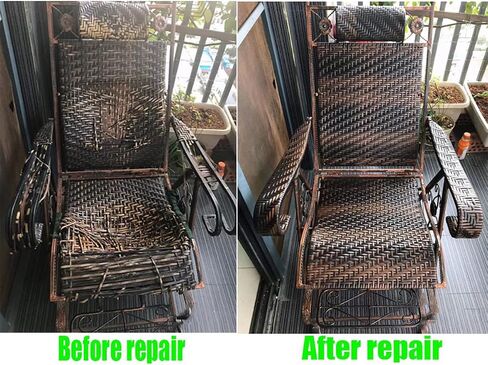ECYC Ltd 196ft Rattan Repair Kit for Wicker Furniture, 8mm Wide Flat Synthetic Rattan Weaving Material Wicker Repair Supplies Plastic Rattan Repair Strips for Repair and Fixing Patio Furniture in Saudi Arabia