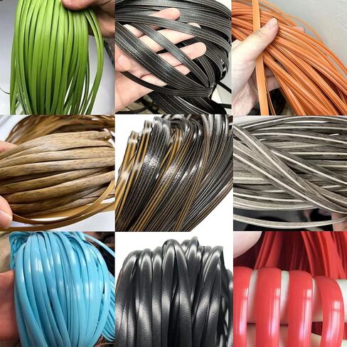ECYC Ltd 196ft Rattan Repair Kit for Wicker Furniture, 8mm Wide Flat Synthetic Rattan Weaving Material Wicker Repair Supplies Plastic Rattan Repair Strips for Repair and Fixing Patio Furniture in Saudi Arabia