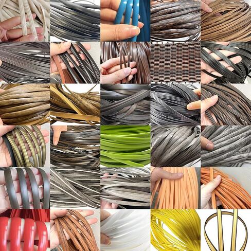ECYC Ltd 196ft Rattan Repair Kit for Wicker Furniture, 8mm Wide Flat Synthetic Rattan Weaving Material Wicker Repair Supplies Plastic Rattan Repair Strips for Repair and Fixing Patio Furniture in Saudi Arabia
