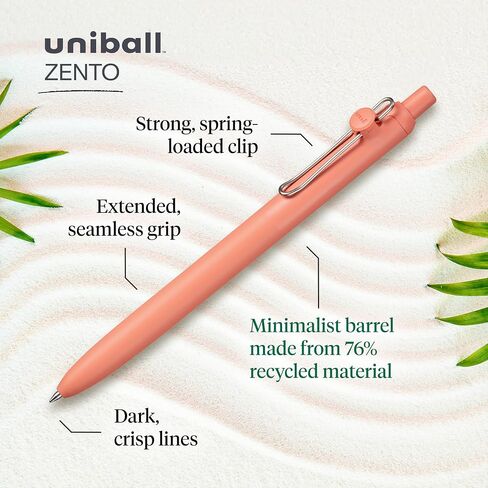 Uni-Ball Zento Gel Ink Rollerball Als ، 2 Point Point Black Prope Smooth Lriting Pens ، أقلام يابانية ملونة ، ألوان بوهو in Saudi Arabia