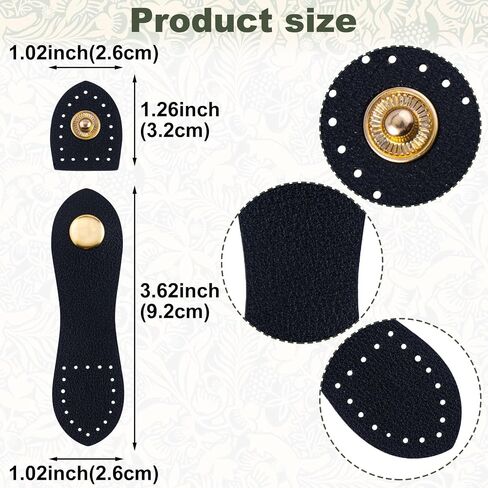 Joez Wonderful Leather Snap Buckles Closure, Sew On Leather Snap Button Purse Closure Fasteners for Purse Wallet Bags in Kuwait