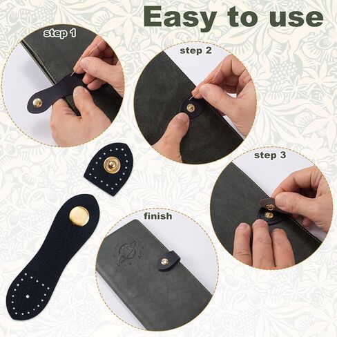 Joez Wonderful Leather Snap Buckles Closure, Sew On Leather Snap Button Purse Closure Fasteners for Purse Wallet Bags in Kuwait