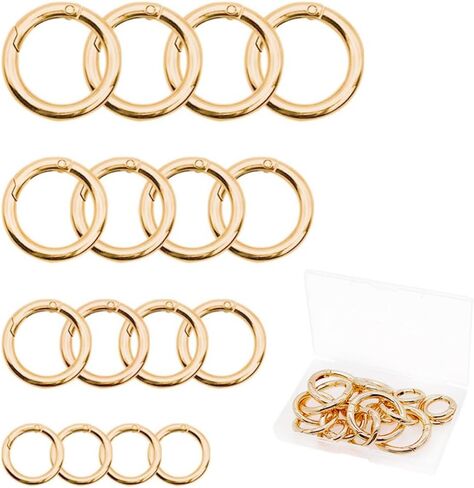 16pcs الربيع o حلقة الزنك جولة carabiner snap trigger buckle clip 4 أنماط لسلاسل المفاتيح حقيبة in Saudi Arabia