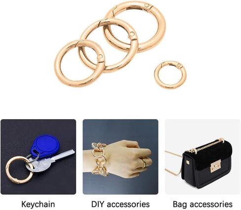 16pcs الربيع o حلقة الزنك جولة carabiner snap trigger buckle clip 4 أنماط لسلاسل المفاتيح حقيبة in Saudi Arabia