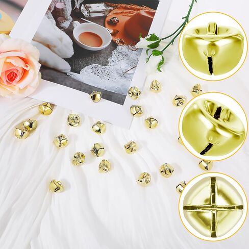 200 PCS Metal Crafts Bells Bells 0.5inch/12mm Bells Small Bells Silver Bells Christmas Discorative Bells Little Decoration Diy Christmas Festival Decorations in Saudi Arabia